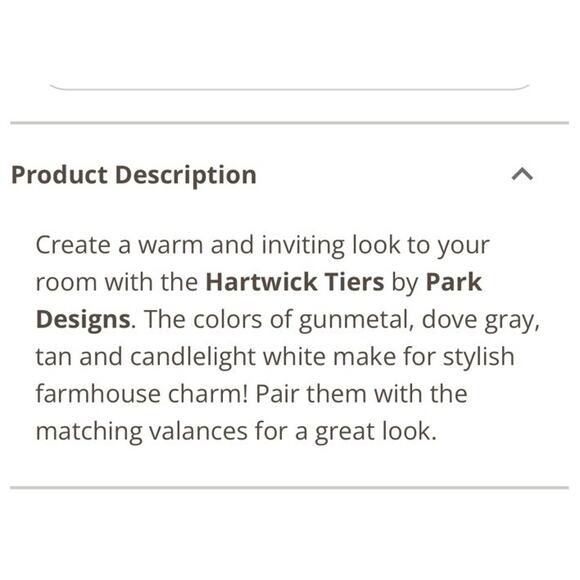 Park Designs Hartwick Tiers 72”x36” Ticking Farmhouse Country Gray Tan White NEW - Picture 5 of 7